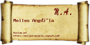 Melles Angéla névjegykártya